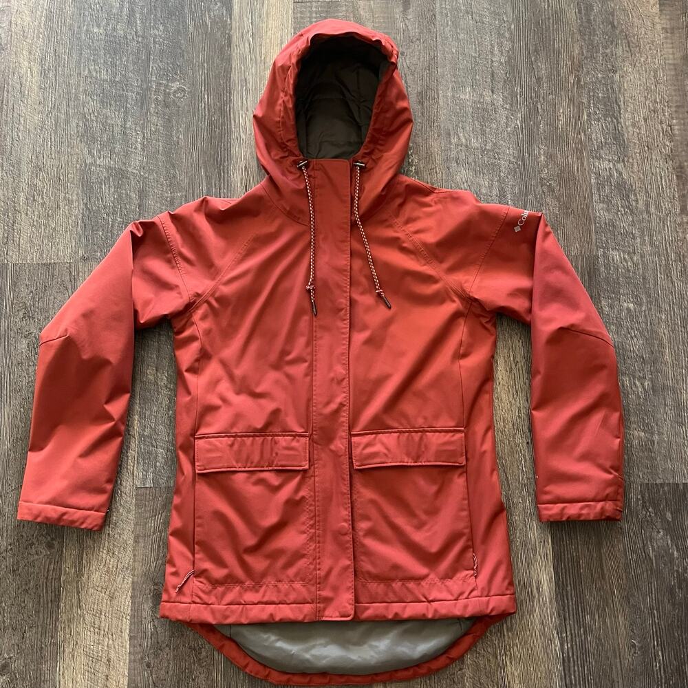 Columbia Briargate Insulated Parka Women’s M Red Coral Hooded Jacket 1887211